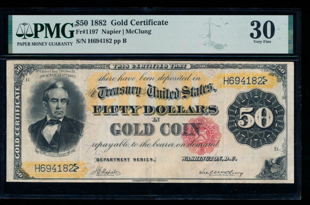 Fr. 1197 1882 $50  Gold Certificate  PMG 30 H694182