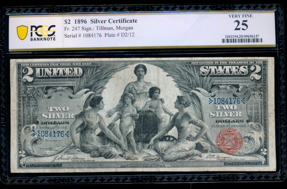 Fr. 247 1896 $2  Silver Certificate  PCGS 25 1084176