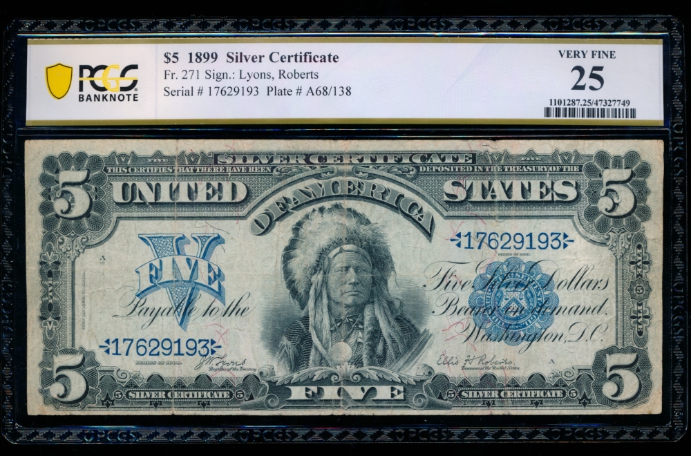 Fr. 271 1899 $5  Silver Certificate  PCGS 25 17629193