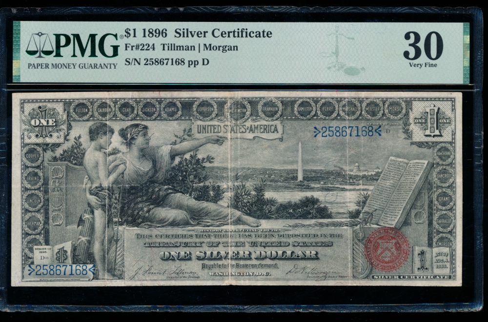 Fr. 224 1896 $1  Silver Certificate  PMG 30 25867168