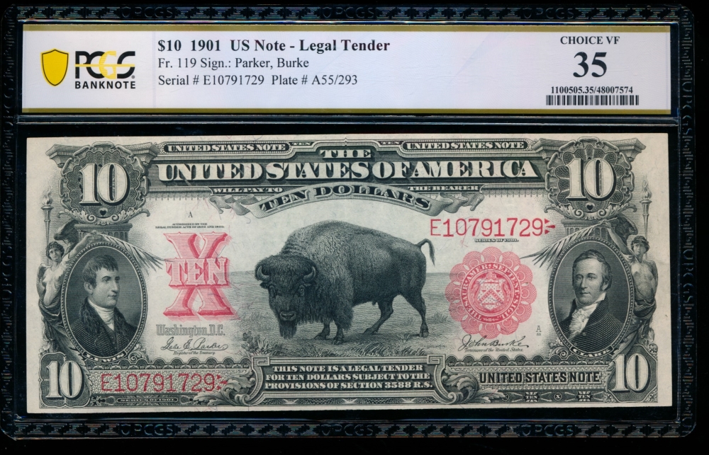 Fr. 119 1901 $10  Legal Tender  PCGS 35 E10791729