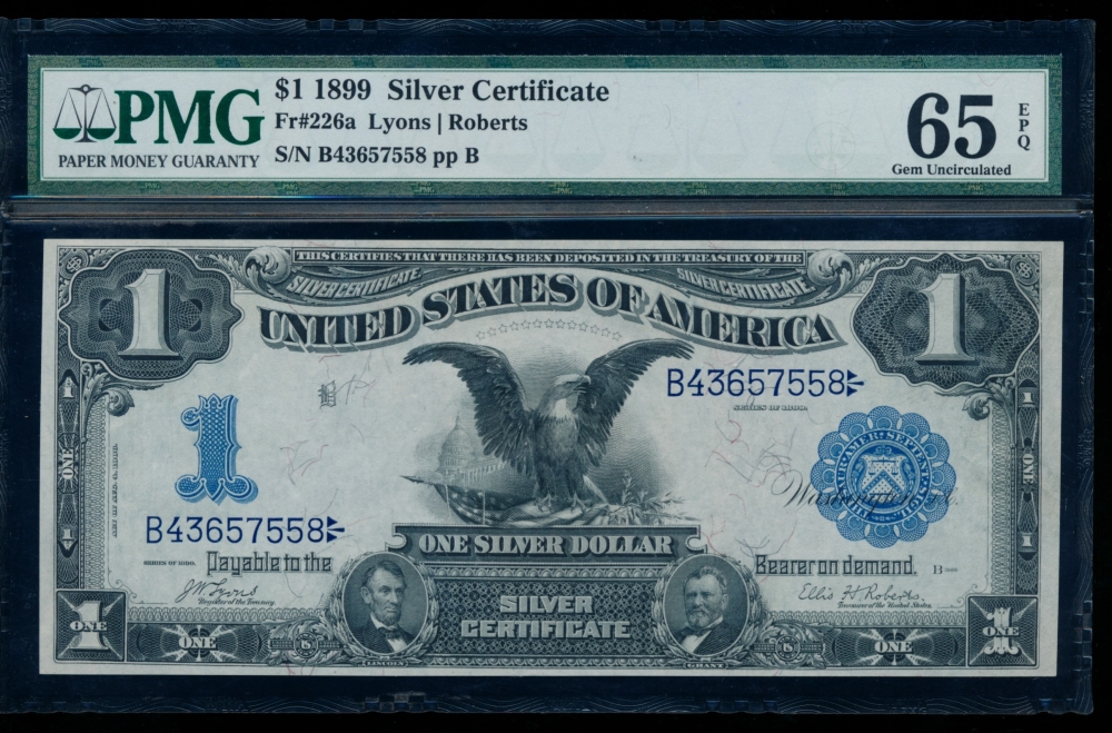 Fr. 226a 1899 $1  Silver Certificate  PMG 65EPQ B436757558