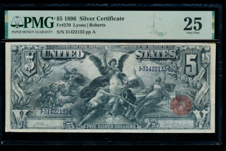 Fr. 270 1896 $5  Silver Certificate  PMG 25 31422133