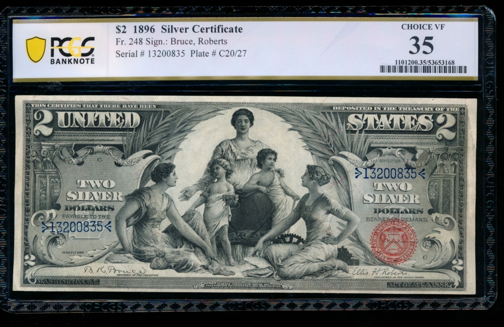 Fr. 248 1896 $2  Silver Certificate  PCGS 35 13200835