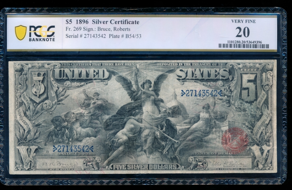 Fr. 269 1896 $5  Silver Certificate  PCGS 20 27143542