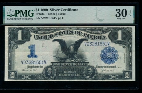 Fr. 233 1899 $1  Silver Certificate  PMG 30EPQ V23281651V