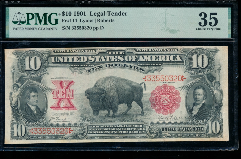 Fr. 114 1901 $10  Legal Tender  PMG 35 33550320