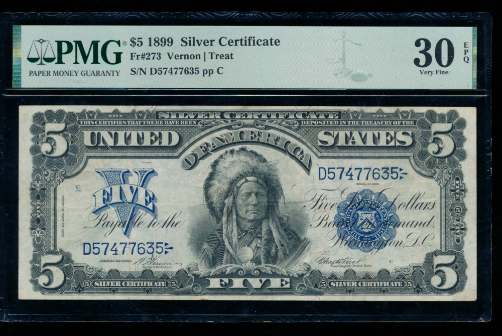 Fr. 273 1899 $5  Silver Certificate  PMG 30EPQ D57477635