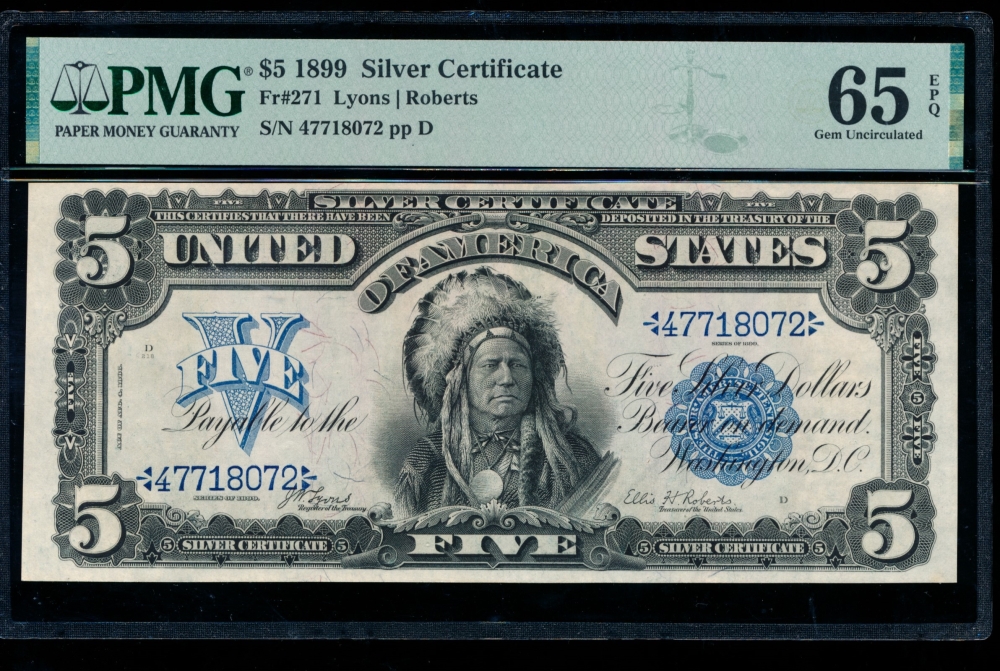 Fr. 271 1899 $5  Silver Certificate  PMG 65EPQ 47718072