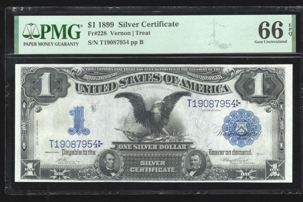 Fr. 228 1899 $1  Silver Certificate  PMG 66EPQ T19087954