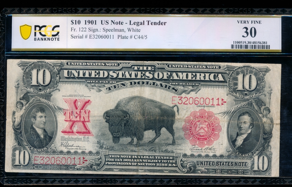 Fr. 122 1901 $10  Legal Tender  PCGS 30 E32060011