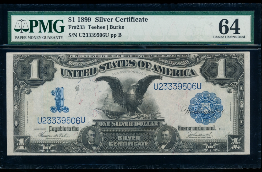 Fr. 233 1899 $1  Silver Certificate  PMG 64 U23339506U