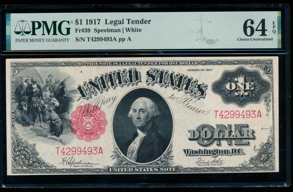 Fr. 39 1917 $1  Legal Tender  PMG 64EPQ T4299493A