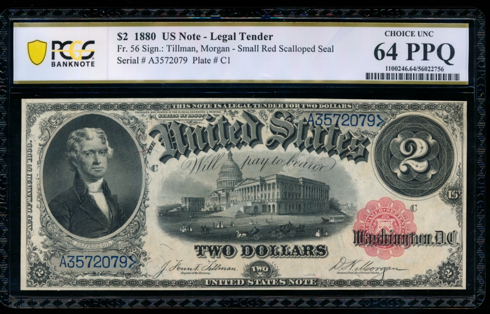 Fr. 56 1880 $2  Legal Tender  PCGS 64PPQ A3572079