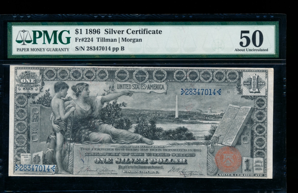 Fr. 224 1896 $1  Silver Certificate  PMG 50 28347014