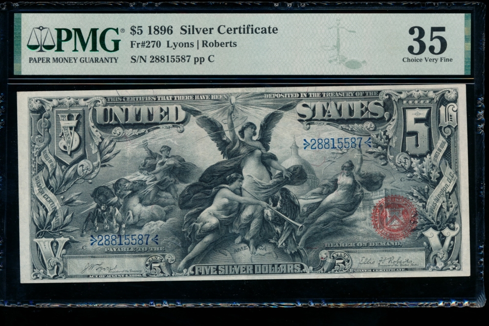 Fr. 270 1896 $5  Silver Certificate  PMG 35 28815587